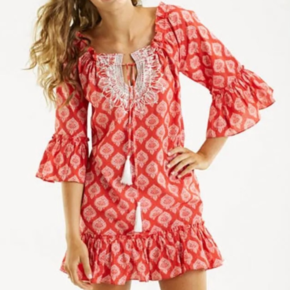 Mudpie Hailey ruffle swimsuit coverup dress